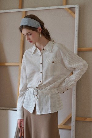 Intellectual linen striped shirt