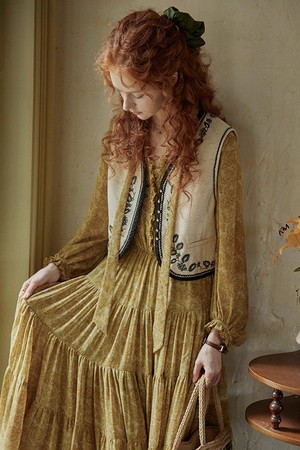 Vintage embroidery vest