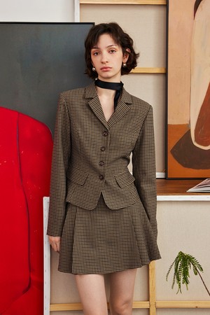 Fragrance plaid skirt