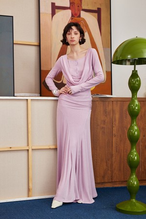 Long high-waisted design skirt_3color