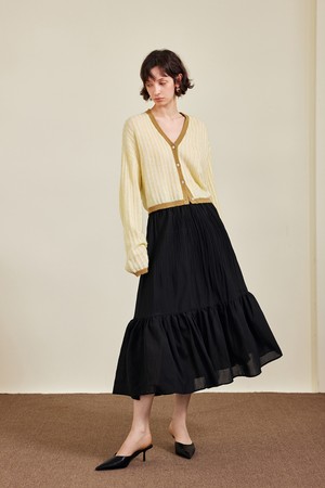High-waisted drape skirt_2color