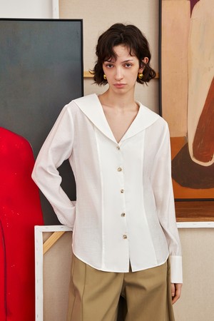 Lapel commuter long shirt