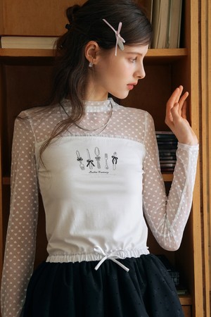 Mesh see through long sleeve top