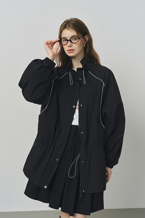 Causal drawstring jacket