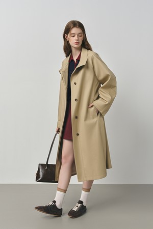 Hidden button trench coat_2color