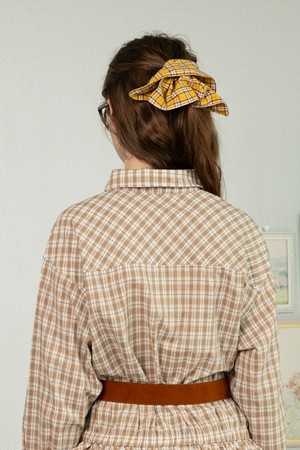 Autumn check hair scrunchie_SQUARE_2color