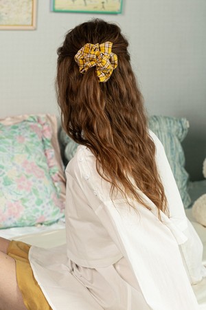 Autumn check hair scrunchie_ROUND_2color