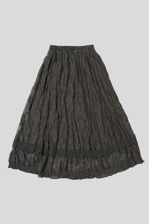 Lace pattern straight skirt_2color