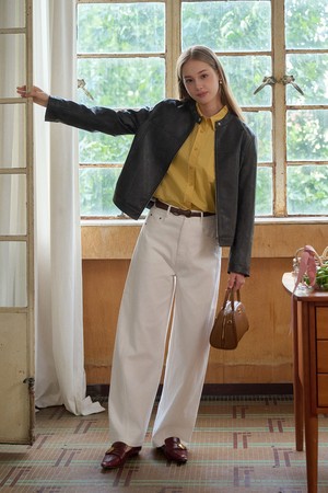 Cotton twill white pants