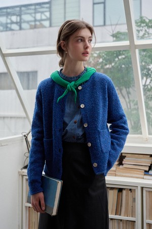 Hoop knitted cardigan_3color