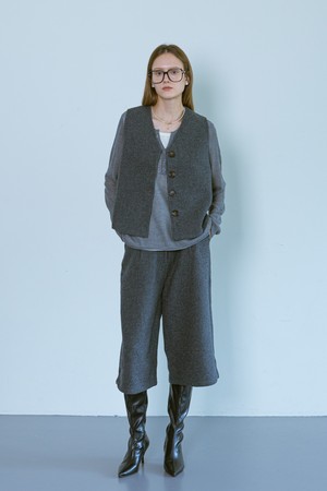 Gray charcoal suit vest and pants set