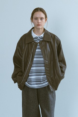 Fall leather jacket_BROWN