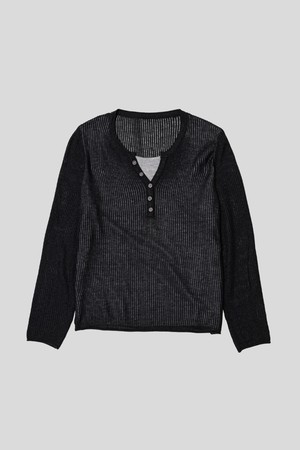 Knit fake two-piece top_3color