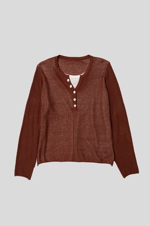 Knit fake two-piece top_3color