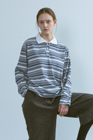 Classic collar stripe top_2color