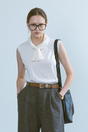 Tie knit vest_2color