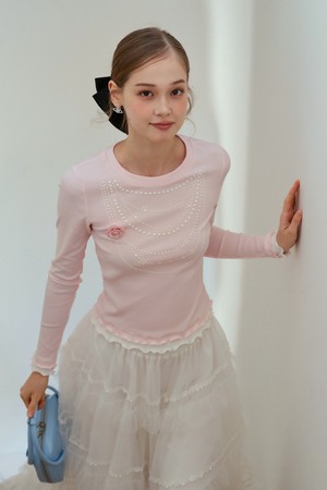 Pearl wave long sleeve top