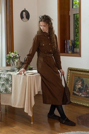 Slim fit button dress_2color