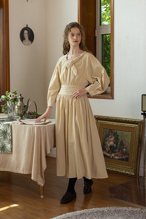 Elegant wide-sleeved dress_2color