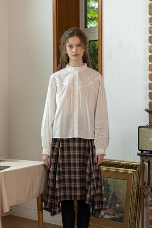 Autumn lattice skirt_BROWN