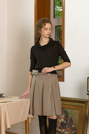 Pleated casual skirt_2color