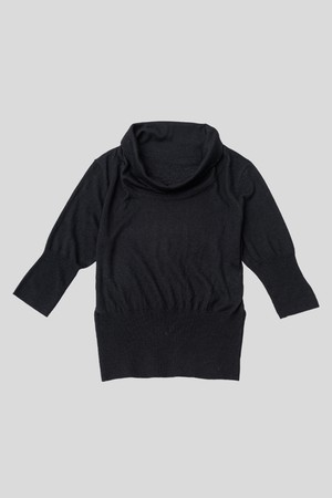 High neck knit short sleeves top_2color