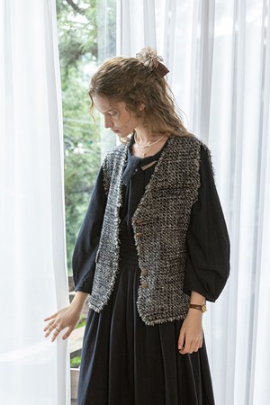 Black pattern vest