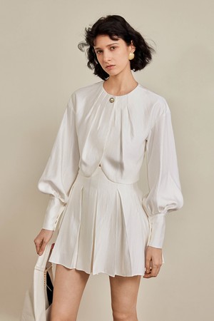 Pleated french short skirt