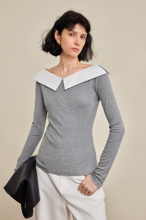 Waist slimming collar top_2color