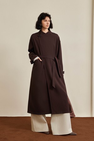 Lace-up loose trench coat_2color