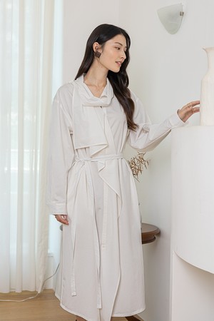 White elegant long-sleeved dress