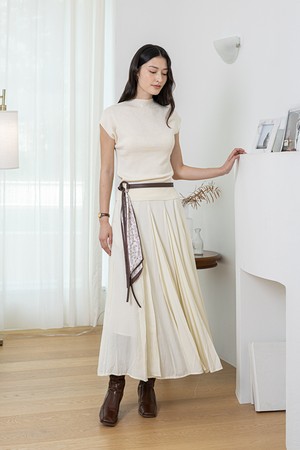 Pleat sensual skirt_3color