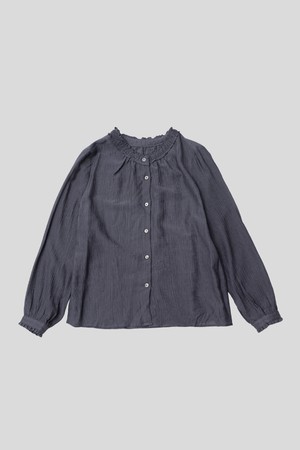 Neckline pleated shirt_2color