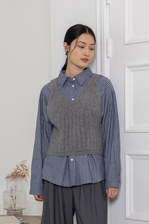 Classic vertical striped shirt_BLUE