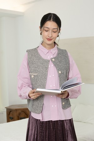 Double breasted button shirt_2color