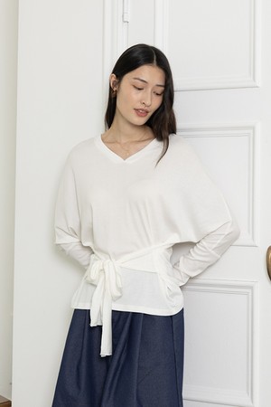 Waist rope top_WHITE