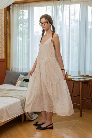 Floral camisole dress_WHITE