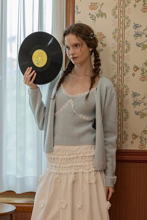 Knit sleeveless top and cardigan set_2color