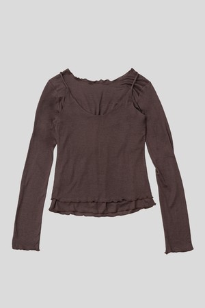 Simple layered long sleeve top set_2color