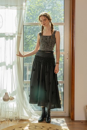 Flower ruffle skirt_2color