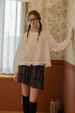 Crochet knit layered skirt_2color