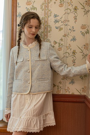 Elegant tweed jacket_BLUE