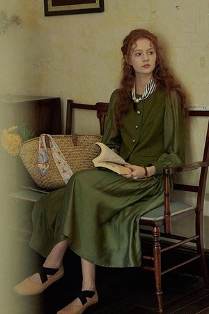 Vintage fake two-piece dress