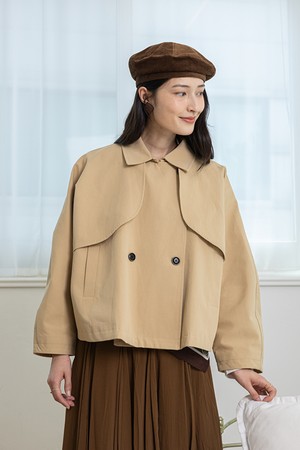 Cape-style jacket_BEIGE