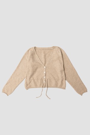 Drawstring knit cardigan_2color