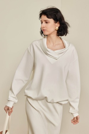 Spliced mesh french sweatshirt