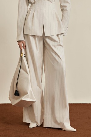 Design striped wide-leg pants