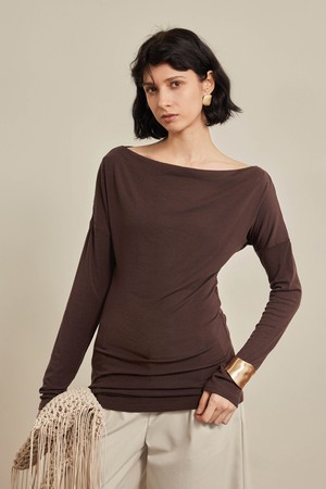 Autumn slanted shoulder top_2color