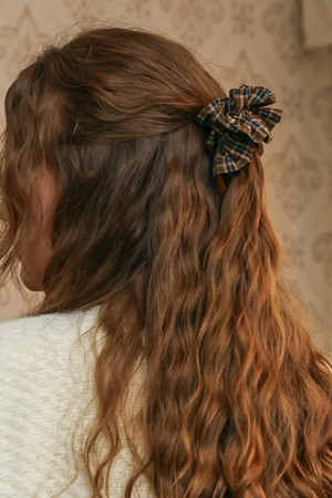 Autumn plaid round scrunchie_2color
