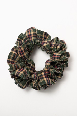 Autumn plaid round scrunchie_2color